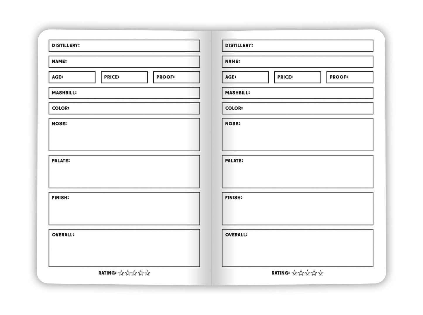 The Bourbon Logbook - Two - 20 page pocket sized memo books
