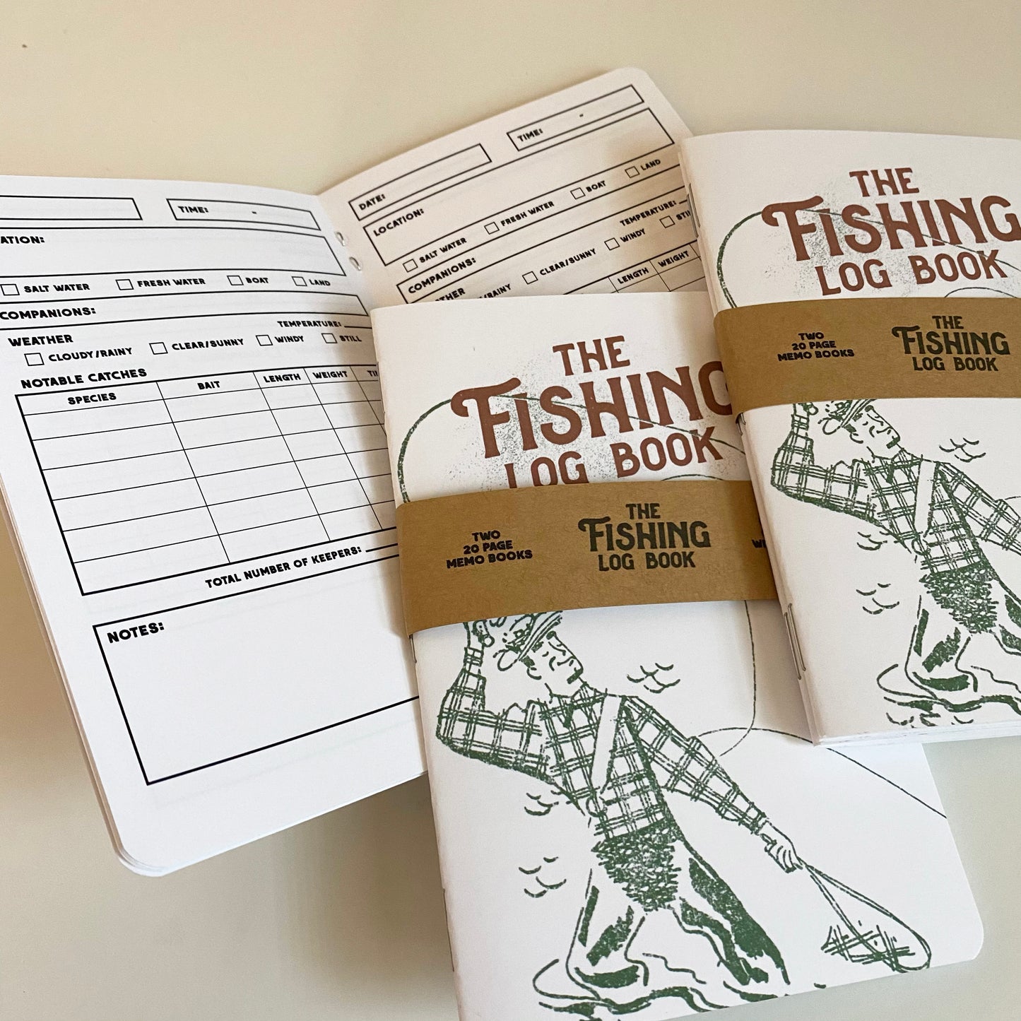 Fishing Log Book - Two 20-page books